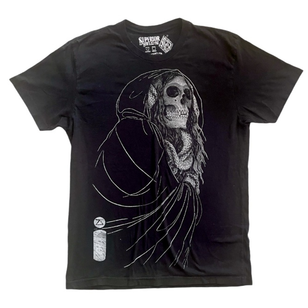 Shirts and Destroy Skull Reaper Snakes T-shirt Black And White Size Medium